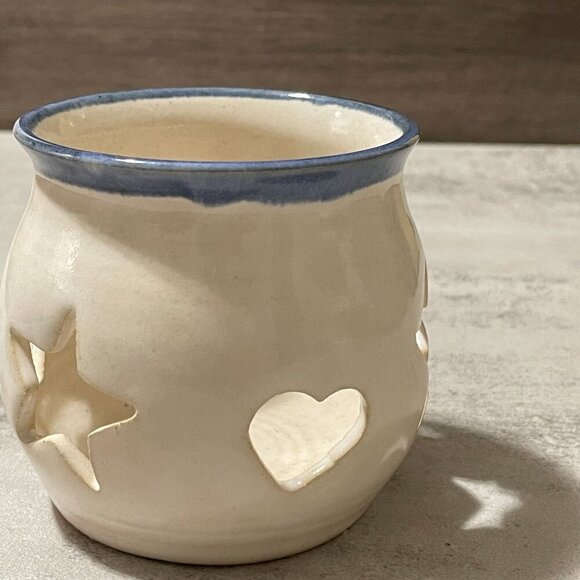 Nancyware on the Outer Banks Lighthouse Cutout Candleholder Art Pottery 3.25" H - Picture 4 of 6